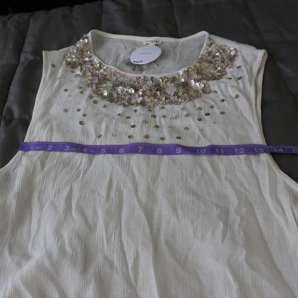 Sheer Tank With Sequin Neckline - Picture 7 of 8